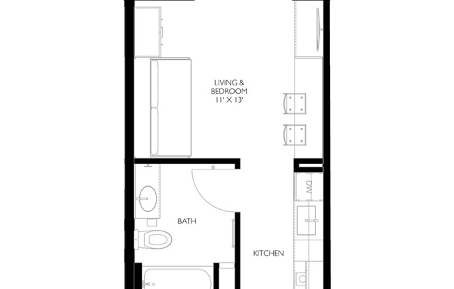 Studio, 1 bath, 392 sqft, $1,025, Unit 404