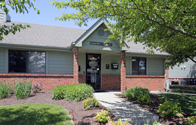 Exterior Greenfield Apartments Building Entrance