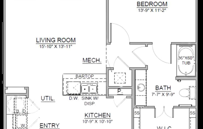 1 bed, 1 bath, 800 sqft, $1,138