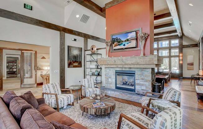 Resident Community Room  at Berkshire Aspen Grove Apartments, Littleton, Colorado