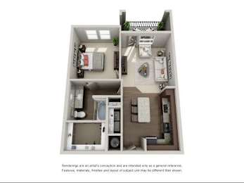 1 bed, 1 bath, 743 sqft, $1,202