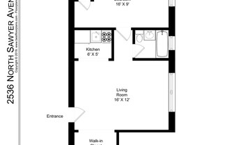 1 bed, 1 bath, 488 sqft, $1,495, Unit 105