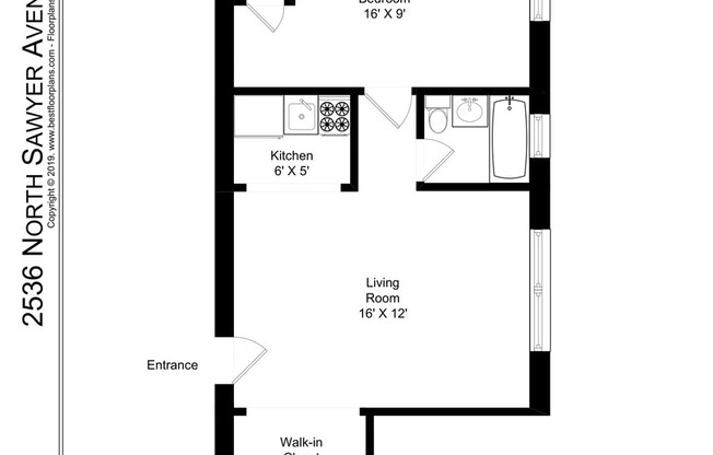 1 bed, 1 bath, 488 sqft, $1,650, Unit 105