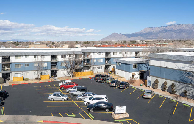 Parking Lot of Encanto Lofts in Albuquerque New Mexico