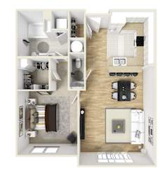 1 bed, 1.5 baths, 871 sqft, $1,955