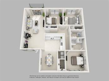 3 beds, 2 baths, 1,244 sqft, $1,845