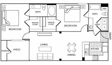 2 beds, 2 baths, 1,088 sqft, $4,007