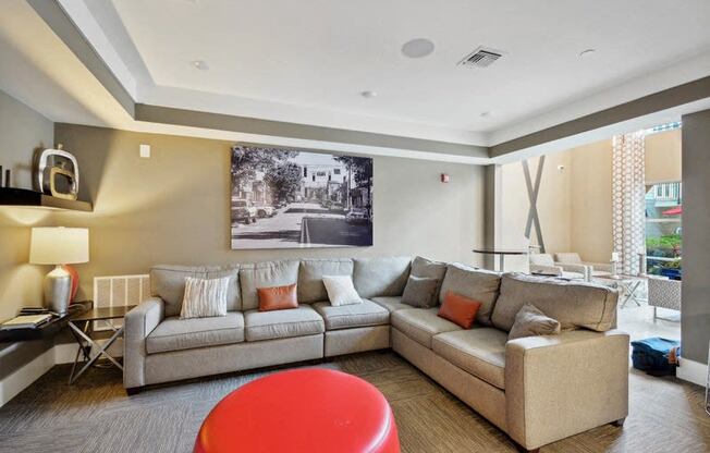 Modern Living Room at Link Apartments® Brookstown, Winston Salem