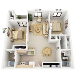 2 beds, 2 baths, 971 sqft, $2,954