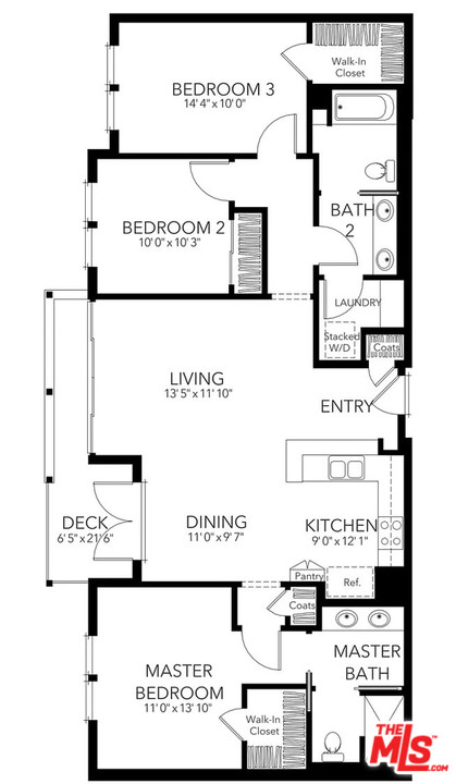 3 beds, 2 baths, 1,306 sqft, $6,500, Unit 319