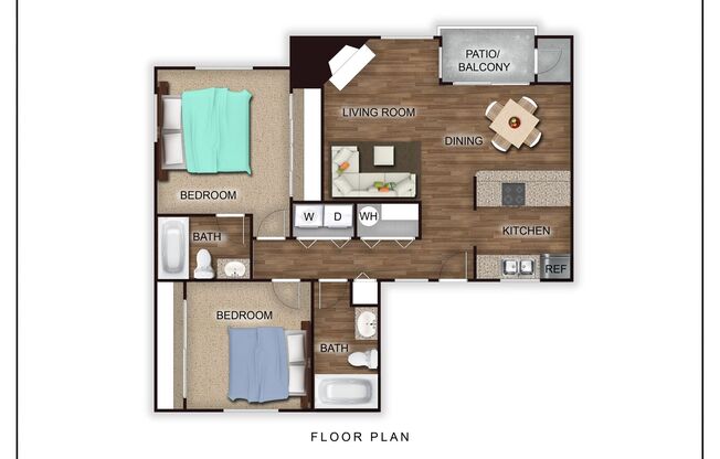 2 beds, 2 baths, 920 sqft, $2,029.85, Unit R202