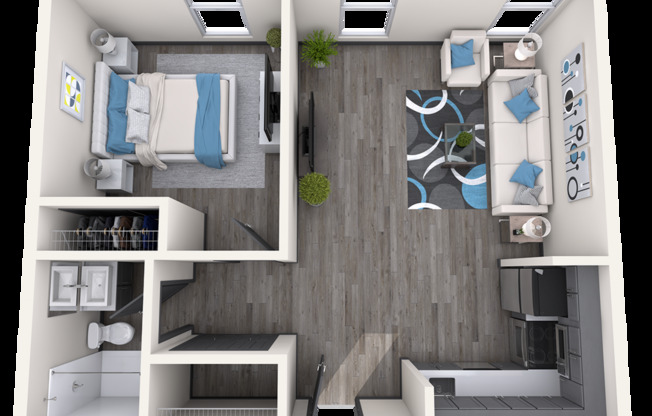 1 bed, 1 bath, 409 sqft, $1,480