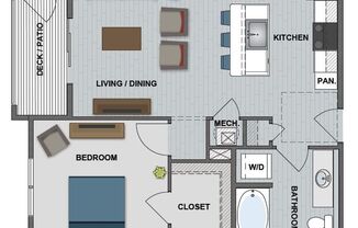 1 bed, 1 bath, 707 sqft, $1,360, Unit 4304