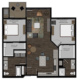 2 beds, 2 baths, 1,119 sqft, $2,145