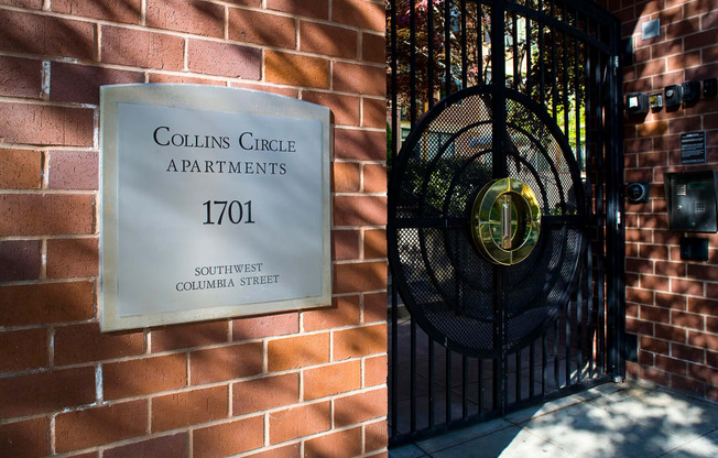 Collins Circle Apartments gated entry