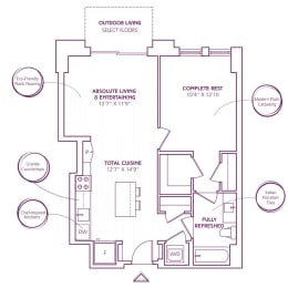 1 bed, 1 bath, 678 sqft, $2,709