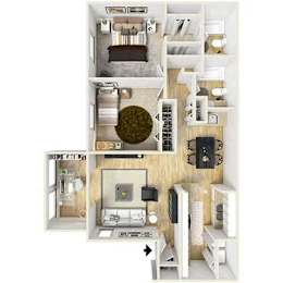 2 beds, 2 baths, 1,121 sqft, $1,509
