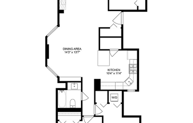 2 beds, 1 bath, 1,220 sqft, $3,100, Unit 2922-2E