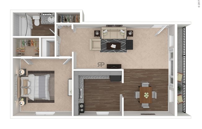 1 bed, 1 bath, 870 sqft, $980