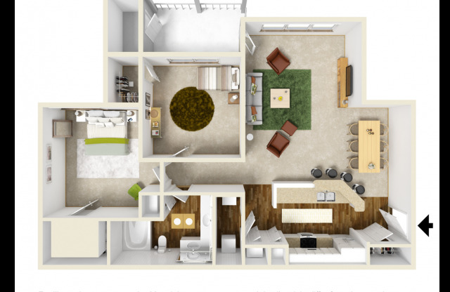 2 beds, 1 bath, 1,053 sqft, $1,587