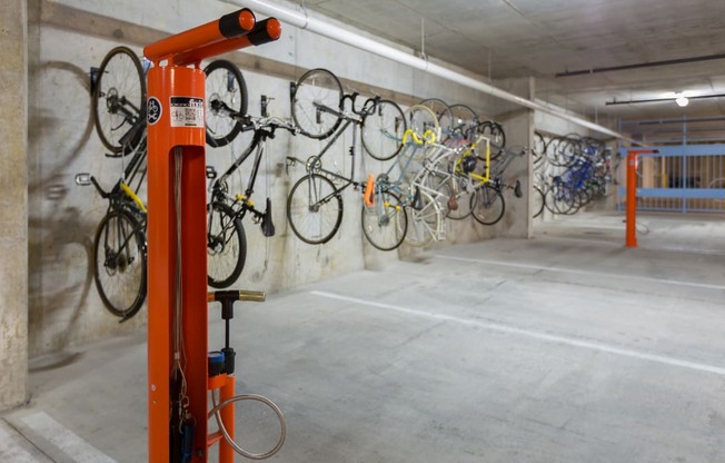 Fixation stations in the Bike Room help you keep your bike rolling. at Eleven by Windsor, Texas