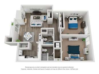 2 beds, 2 baths, 1,133 sqft, $1,495