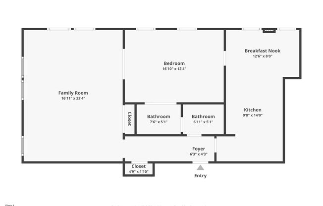 1 bed, 1 bath, 1,069 sqft, $1,700, Unit 208