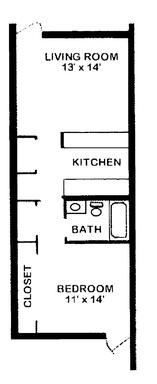 1 bed, 1 bath, 600 sqft, $875, Unit 21