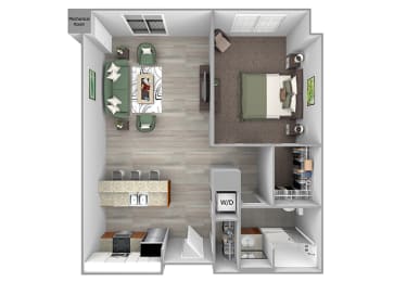 1 bed, 1 bath, 750 sqft, $2,673