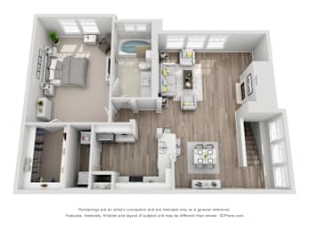 1 bed, 1 bath, 929 sqft, $1,230