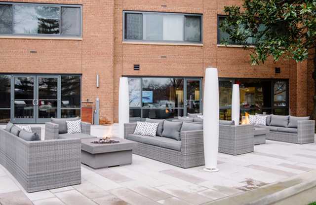 Outdoor picnic area at The Graham at Southern Towers, Alexandria, VA, 22311