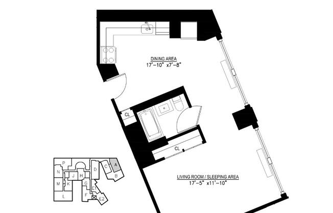 1 bed, 1 bath, 600 sqft, $4,700, Unit 16A