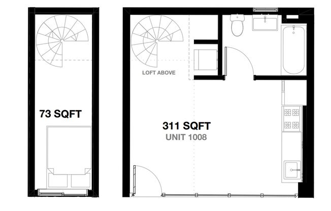 1 bed, 1 bath, 384 sqft, $1,895, Unit 1008