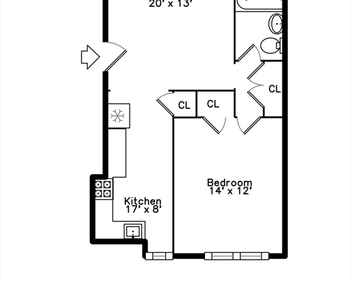 1 bed, 1 bath, 722 sqft, $2,600, Unit 603