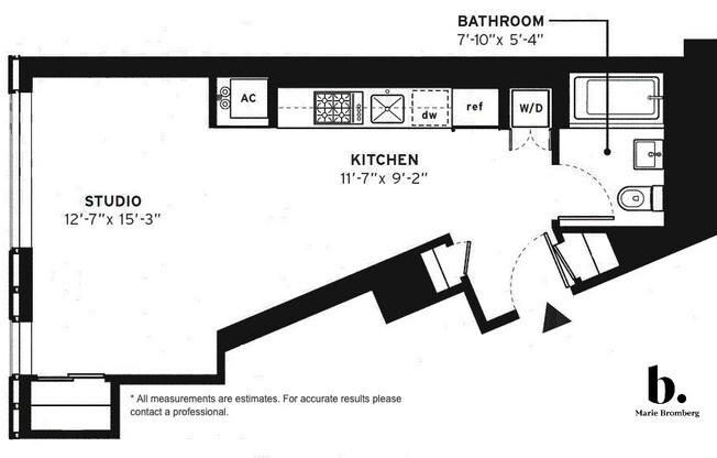 Studio, 1 bath, $3,100, Unit 1202