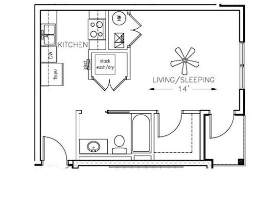 Studio, 1 bath, 519 sqft, $1,334, Unit 315