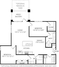 2 beds, 2 baths, 1,169 sqft, $1,919