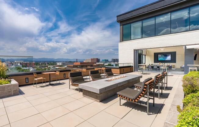Take in mountain views and bluebird skies from the rooftop deck at Modera West Wash Park.