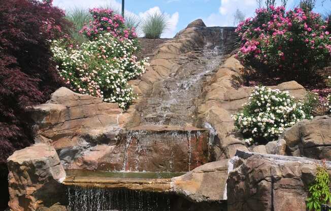 Landscaping and Waterfall at The Vinings Apartments, Richmond