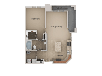 1 bed, 1 bath, 914 sqft, $1,400