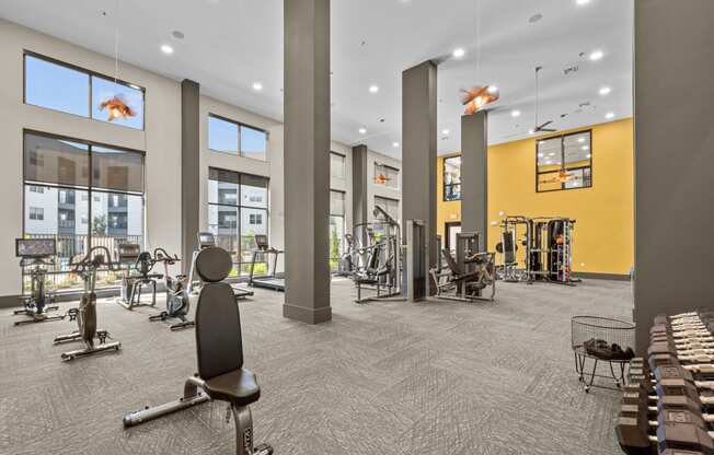 fitness center with machines