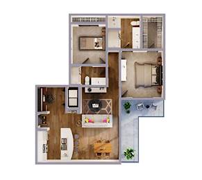 2 beds, 2 baths, 1,148 sqft, $1,721