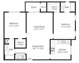 2 beds, 2 baths, 995 sqft, $1,997