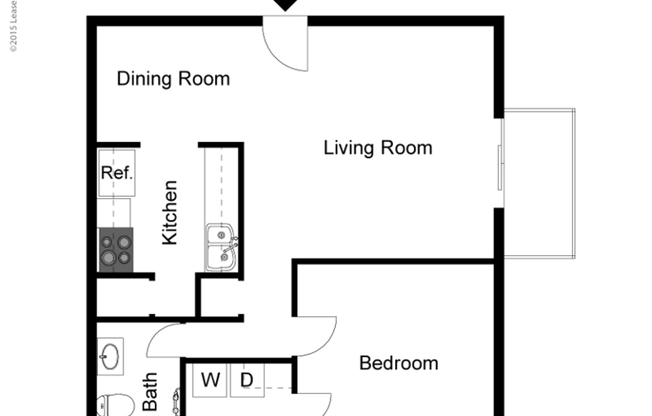 1 bed, 1 bath, 650 sqft, $1,270