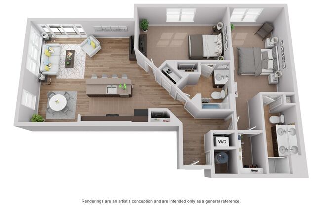 2 beds, 2 baths, 1,300 sqft, $2,250, Unit 243