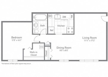 1 bed, 1 bath, 629 sqft, $1,659