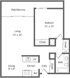 1 bed, 1 bath, 730 sqft, $2,764