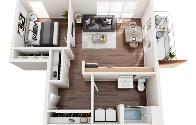 1 bed, 1 bath, 656 sqft, $2,598