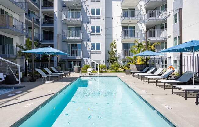 Resort style pool at The Chandler in North Hollywood