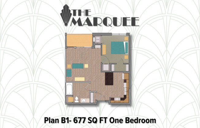 1 bed, 1 bath, 677 sqft, $1,500, Unit #203